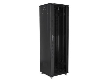 Communication cabinet Lanberg rack cabinet 19" free-standing 42U / 600x600 self-assembly flat pack, black