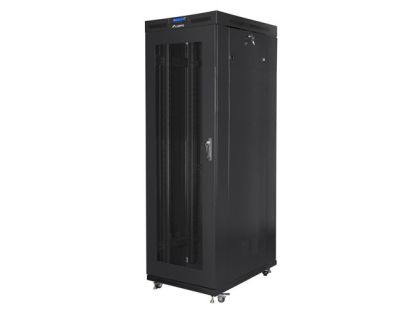 Communication cabinet Lanberg rack cabinet 19" free-standing 27U/800x1200 (flat pack) with mesh door lcd black