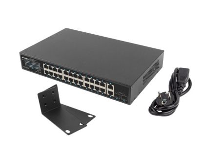 Switch Lanberg switch 24x 1GB poe+/2x GB 2x sfp rack 19" gigabit ethernet 250w