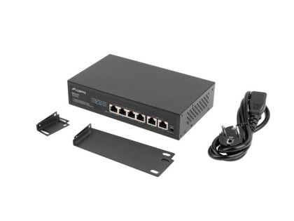 Switch Lanberg switch 4x 100mb poe+/2x 100mb unmanaged rack 10"/19" fast ethernet 60w