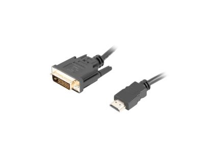 Cable Lanberg HDMI (M) -> DVI-D (M) (24+1) cable 1.8m, dual link, with gold-plated 4K connectors, black
