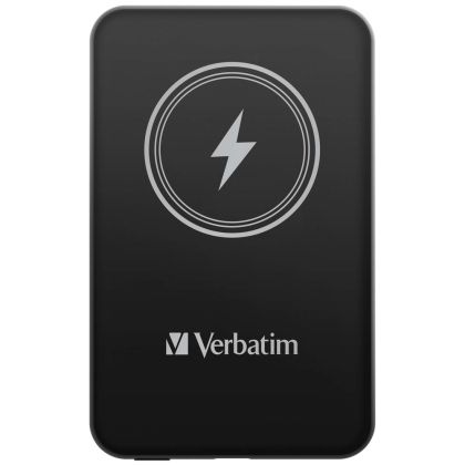 External battery Verbatim MCP-5BK Power Pack 5000 mAh with UBS-C® PD 20W / Magnetic Wireless Charging 15W Black