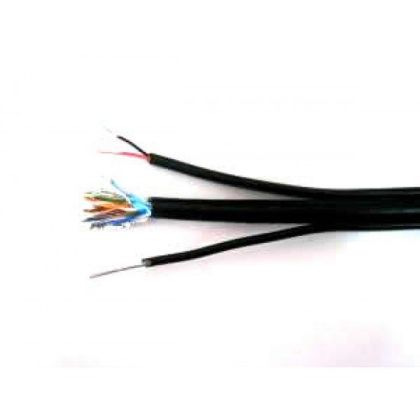 Cable FTP/M Cat5e 24AWG CU+2x0.75mm CU power + carrier rope