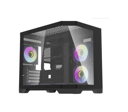 Aigo Case mATX - FT418 Black - 6 x 120 mm A-RGB fans included
