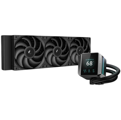 DeepCool MYSTIQUE 360, 360mm CPU Liquid Cooler, 3x120mm ARGB PWM Fans, Addressable RGB LED, Fluid Dynamic Bearing, Black, Intel LGA1700/1200/1151/1150/1155, AMD AM5/AM4, R-LX750-BKDSNMP-G-1