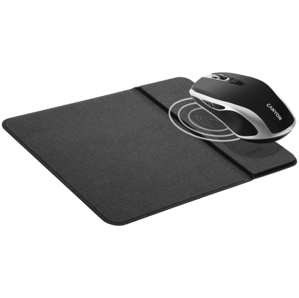 CANYON MW-19, 2.4GHz Wireless Rechargeable Mouse with Pixart sensor, 6keys, Silent switch for right/left keys, Add NTCDPI: 800/1200/1600, Max. usage 50 hours for one time fully charged, 300mAh Li-poly battery, Black - Silver, cable length 0.6m, 121*70*39m