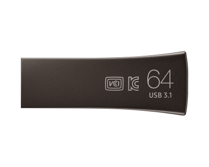 Samsung USB Flash Drive BAR Plus, 64GB, USB-A, Titanium Gray
