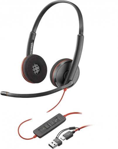 Слушалки HP Poly Blackwire 3220 USB-C - Черен