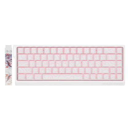 Madlions професионална геймърска механична клавиатура Professional Gaming Mechanical Keyboard MAD 68 HE Flagship V2 - 8K, Magnetic Amber Pro Switches - White