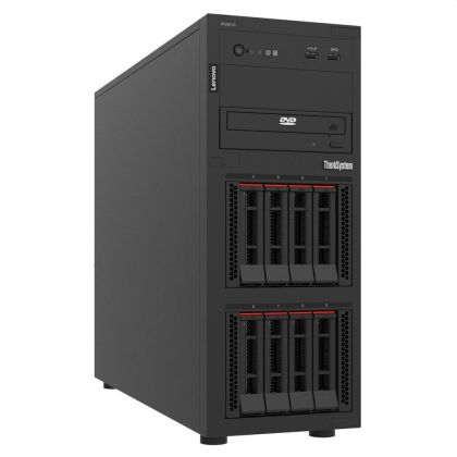 Сървър Lenovo ThinkSystem ST250 V3, Xeon E-2468 (8C 2.6GHz 16MB Cache/65W), 1x32GB, O/B, 2.5" HS (8), 5350-8i, No PS, XCC2 Platinum, No DVD