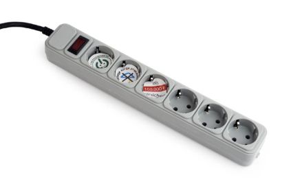 Gembird протектор Surge Protector - SPG6-B-6C - 6 x Schuko, 1.8 m, IP20