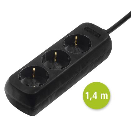 HAMA Разклонител 3гнезда, 1.4м,черен