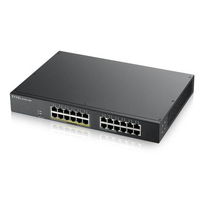 Switch ZyXEL GS1900-24, 24 porturi GbE L2, 12 porturi PoE Smart Switch, montare în rack, 130 W