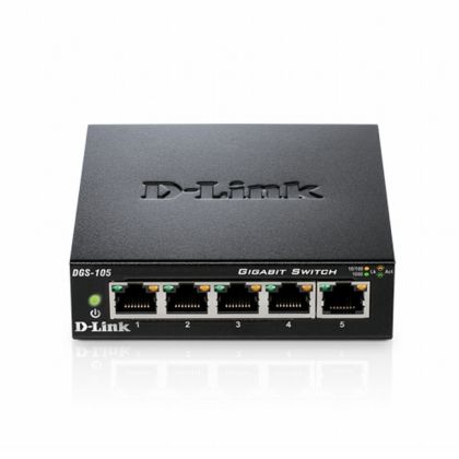 Comutator D-Link 5 porturi 10/100/1000 Gigabit Carcasă metalică Comutator de birou