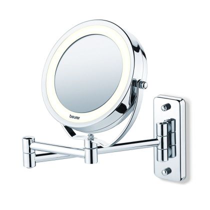 Oglinda cosmetica Beurer BS 59 Oglinda iluminata, pe perete/pe picioare, 8 LED-uri, 5 x zoom, 2 oglinzi pivotante, 11 cm