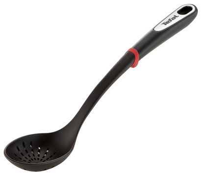 Spoon Tefal K2060314, Ingenio, Straining spoon, Kitchen tool, Termoplastic, 40x11x3.8cm, With holes, Up to 230°C, Dishwasher safe, black