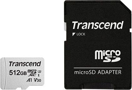 Memorie Transcend 512 GB micro SD UHS-I U3 A1 (cu adaptor)