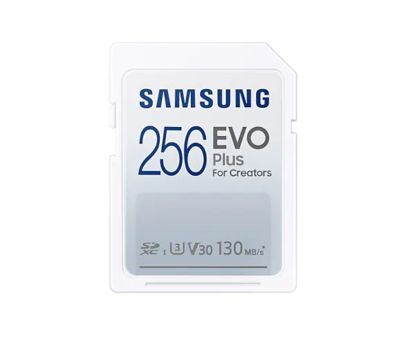 Memorie Samsung 256GB SD Card EVO Plus, Class10, Viteza de transfer de până la 130MB/s