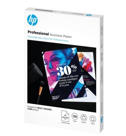 Hârtie HP Inkjet, PageWide și Laser Hârtie profesională de afaceri, A4, lucioasă, 180 g/m2, 150 de coli