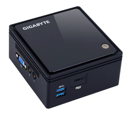 Computer desktop Gigabyte Brix BACE-3160 cu procesor Intel® Celeron® J3160, 1x SO-DIMM DDR3L, 1 x 6Gbps SATA3, negru