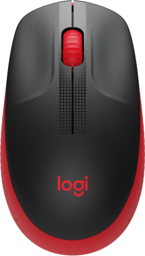 Mouse optic wireless LOGITECH M190 Full-Size, USB, 1000 dpi, 3 butoane, roșu