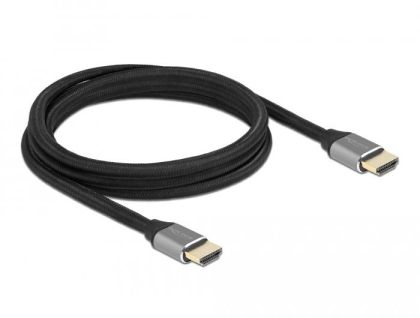Cable Delock de viteză ultra mare, HDMI tată - HDMI tată, 48 Gbit/s, 8K 60 Hz, 2 m, gri