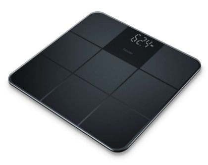 Scale Beurer GS 235 Black Glass bathroom scale non-slip surface; Automatic switch-off, overload indicator; height 2.7 cm; 180 kg / 100 g 5 years warranty