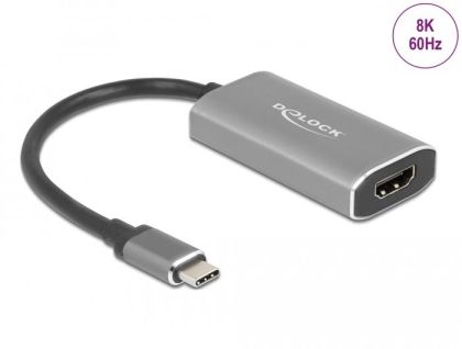Adaptor Delock, USB-C tată - HDMI mamă, Ultra HD, 8K, Gri