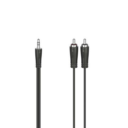 Cablu audio HAMA, mufă 3,5 mm tată - 2 x RCA tată, 3,0 m, stereo, negru