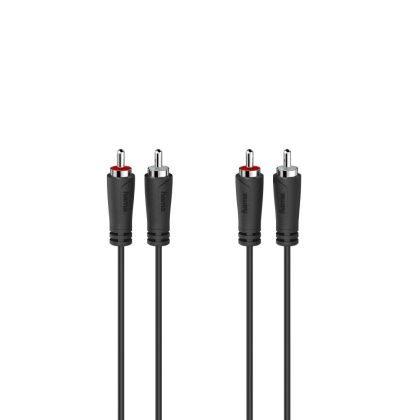 Cablu audio HAMA, 2 x RCA tată - 2 x RCA tată, 1,5 m, Pentru CD, Negru