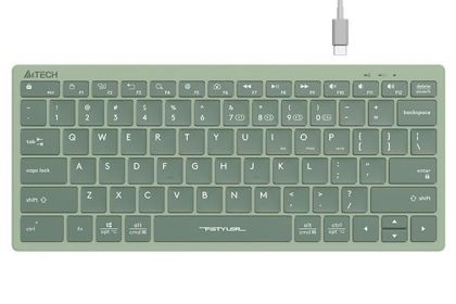 Tastatură fără fir A4TECH FBX51C FStyler Matcha verde, Bluetooth, 2,4 GHz, USB-C, chirilic, verde