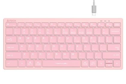 Tastatură fără fir A4TECH FBX51C FSTyler Baby roz, Bluetooth, 2,4 GHz, USB-C, Chirilizat, Roz