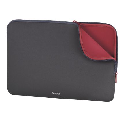 Husă pentru laptop din neopren HAMA, 11,6 inchi (30 cm), gri/roșu