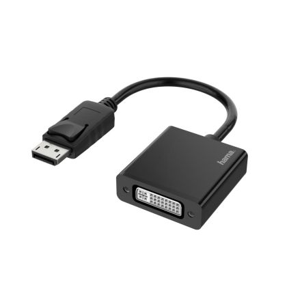 Adaptor HAMA DisplayPort mascul - DVI mamă, Ultra-HD 4K, Essential, Negru