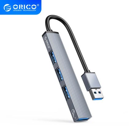 Hub Orico USB3.0/2.0 HUB 4 porturi, Aluminiu - AH-A13-GY