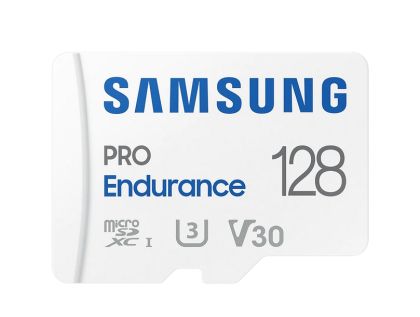 Memorie Samsung 128 GB micro SD PRO Endurance, Adaptor, Clasa 10, Rezistent la apă, Rezistent la magneti, Rezistent la temperatură, Rezistent la raze X, Citire 100 MB/s - Scriere 40 MB/s