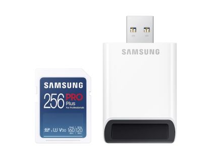 Memorie Samsung 256GB SD PRO Plus + Reader, Class10, Citire 160MB/s - Scriere 120MB/s