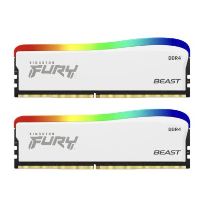 Memorie Kingston FURY Beast White RGB 32GB(2x16GB) DDR4 PC4-25600 3200MHz CL16 KF432C16BWAK2/32