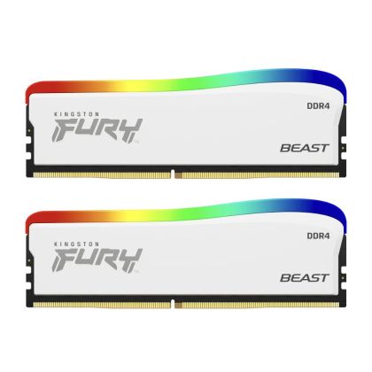Memorie Kingston FURY Beast White RGB 32GB(2x16GB) DDR4 PC4-28800 3600MHz CL18 KF436C18BWAK2/32