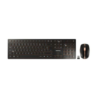 Set tastatura si mouse CHERRY DW 9100 SLIM, Wireless, Negru/Bronz