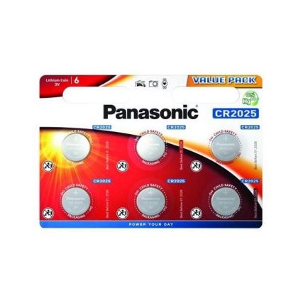 Baterie buton litiu PANASONIC CR2025, 3V, 6 buc. într-un blister /preț pentru 6 buc./