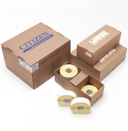Etichete termice consumabile Citizen Direct 51 x 51 mm DT (2 x 2 inchi DT) 127 mm (5") OD, 25 mm (1") miez, 1350 etichete/rolă, 12 role/cutie)