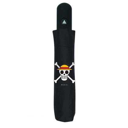 Umbrelă ABYSTYLE ONE PIECE, embleme pirati, automată, neagră