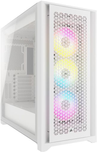 Cutie Corsair iCUE 5000D RGB Airflow Mid Tower, sticlă securizată, alb