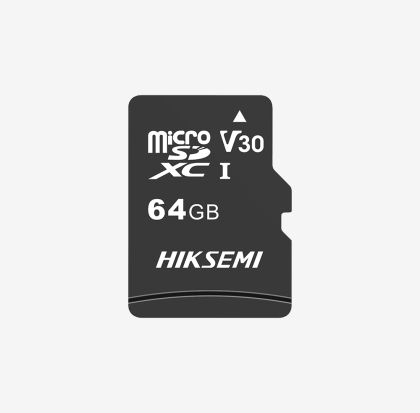 Memorie HIKSEMI microSDXC 64G, clasa 10 și UHS-I TLC, viteză de citire de până la 92 MB/s, viteză de scriere de 30 MB/s, V30 cu adaptor