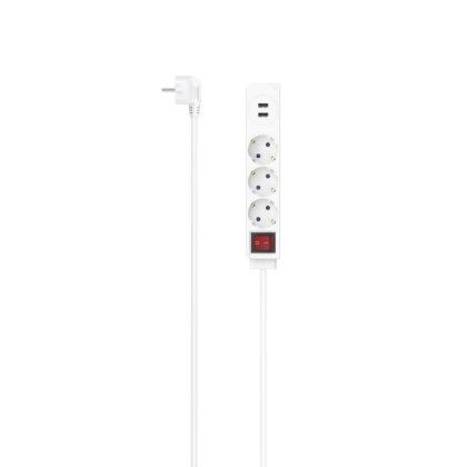 Power Strip, 3-Way, USB-A 17 W, HAMA-223181