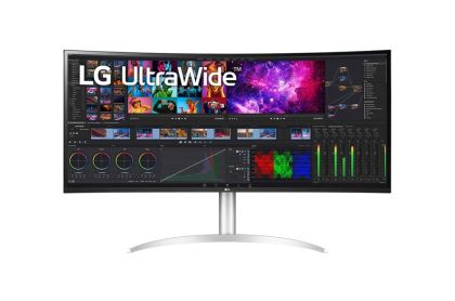 Monitor LG 40WP95CP-W, 39,7" 21:9 curbat UltraWide 5K2K Nano IPS AG, 5ms, 300 cd/m2, 1000:1, Mega DFC, 5120x2160, DCI-P3 98%, HDR 10, USB Free. 4, USB Type-C, HDMI, DisplayPort, 2x5W, PBP, înclinare, înălțime, pivotare, înclinare