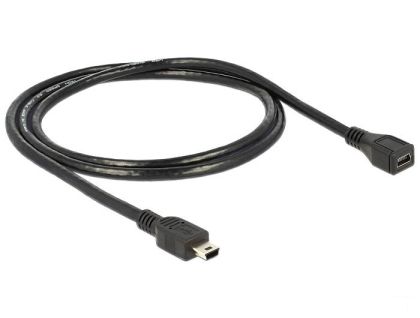 Cablu prelungitor DeLock, USB-B mamă - USB-B tată, USB 2.0, 1 m, Negru