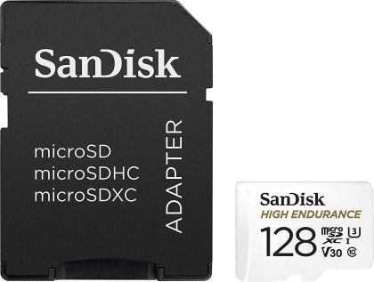Card de memorie SANDISK MAX Endurance, Adaptor SD, micro SDXC UHD, V30, 128 GB, Clasa 10