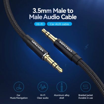 Cablu audio Vention Cablu audio 3,5 mm M/M bumbac împletit 1,5 m - BAWBG